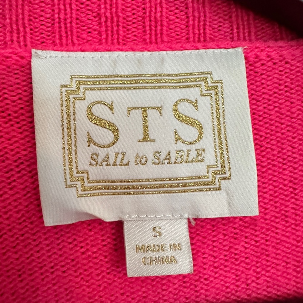 Sail to Sable Vibrant Pink Sweater with Gold Accents - Picture 2 of 2
